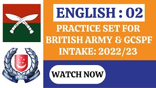 British Army || GCSPF ||  English Model Questions | Intake 2022/23 |