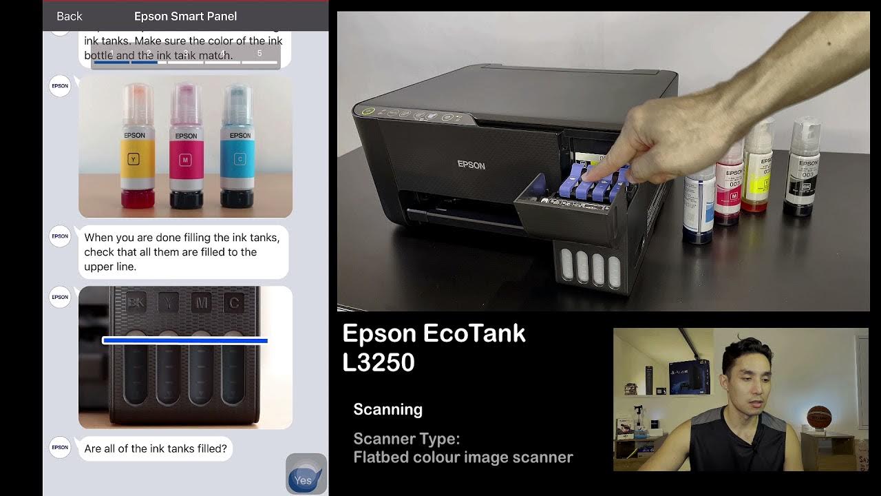 L3250 epson подключение к телефону Quick Setup Epson Eco-Tank L3250 (Epson Smart Panel) - YouTube