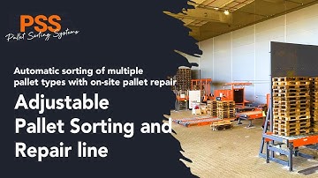 Adjustable pallet sorting and repair line by Pallet Sorting Systems | PSS Jassboard, Poland