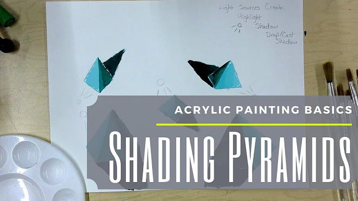 Basic tutorial for Shading Pyramids with a Light Source in Acrylic Paint