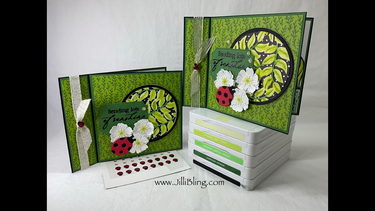 Stampin Up Springtime Scenes, The Ladybug Card (and garden walk) - YouTube