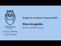 EAP: How to write a defend essay