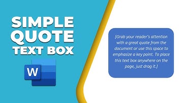 How to insert a simple quote text box in word