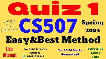cs507 quiz no 1 solution spring 2023 correct answers
