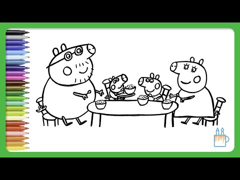 Desenhar e Pintar Passo a Passo Desenho da Peppa Pig e George brincando com  brinquedos Educativos 