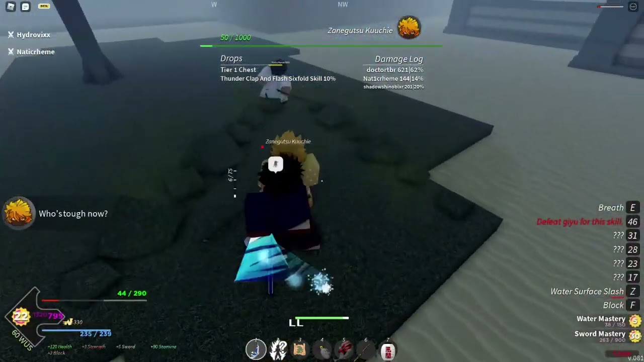 Roblox account with Mythic(tomioka) PROJECT SLAYERS GAME