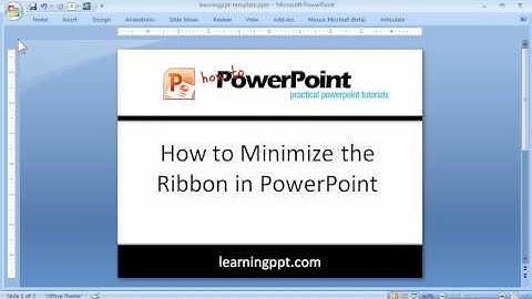 How to minimize the ribbon toolbar in PowerPoint.