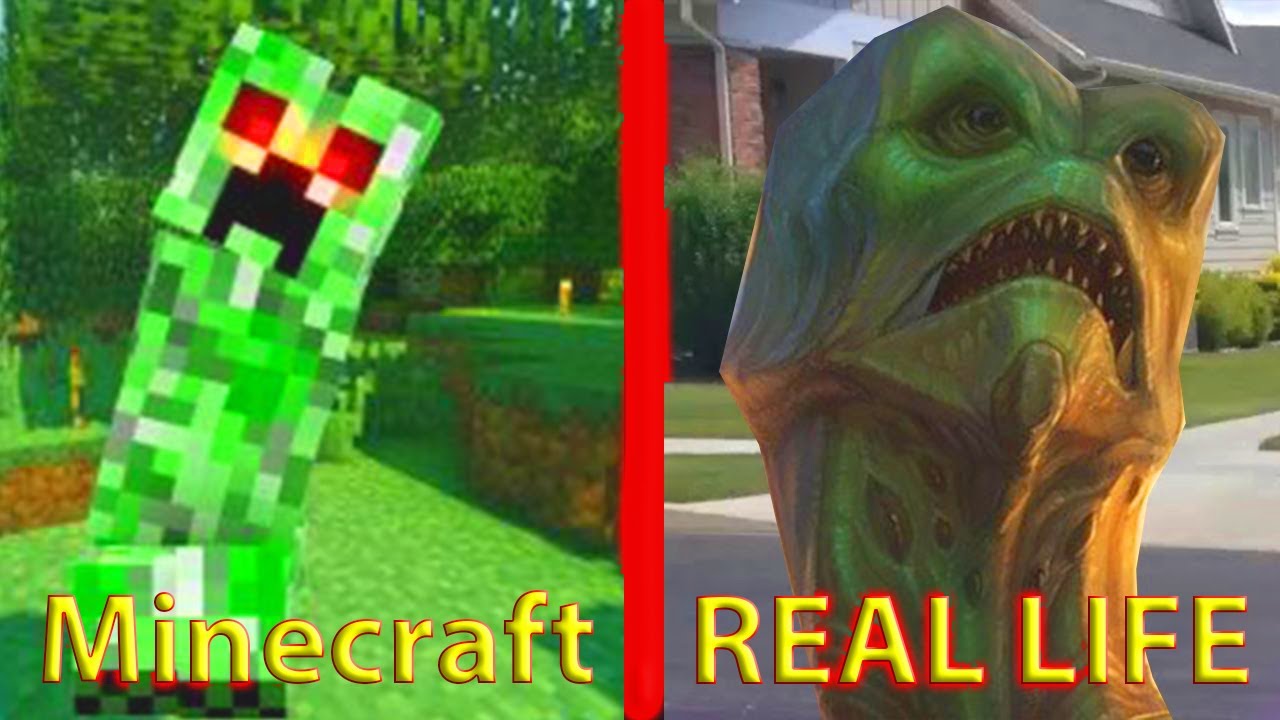 Minecraft mobs in real life - YouTube