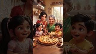 🍕 Without Oven Tawa Pizza Recipe | Easy Homemade Pizza | AI Animation Cooking Story#pizza #viral