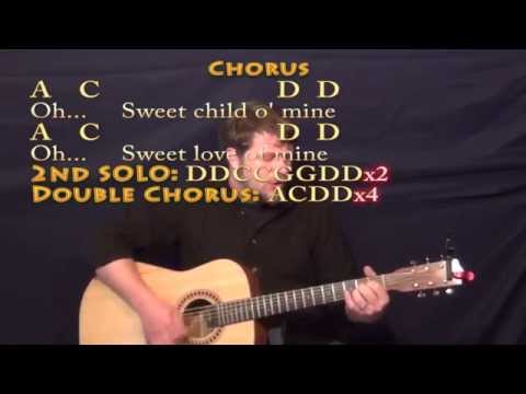 Sweet Child Of Mine Strum Guitar Cover Lesson With ChordsLyrics Sweetchildofmine