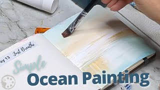 Simple Abstract Beach Painting / Art Journal Practice Step-by-Step Tutorial
