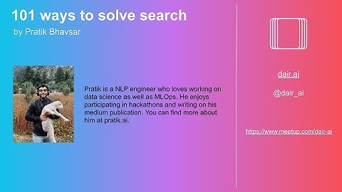 101 ways to solve search (by Pratik Bhavsar)