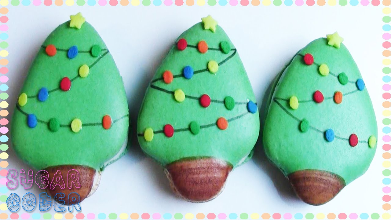 CHRISTMAS TREE MACARONS COOKIES, DESSERT IDEAS
