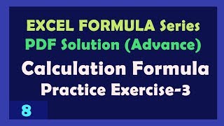 Practice Exercise 3 -  Excel Formula PDF Solution series - Part -8 | Excel Tutorial PDF