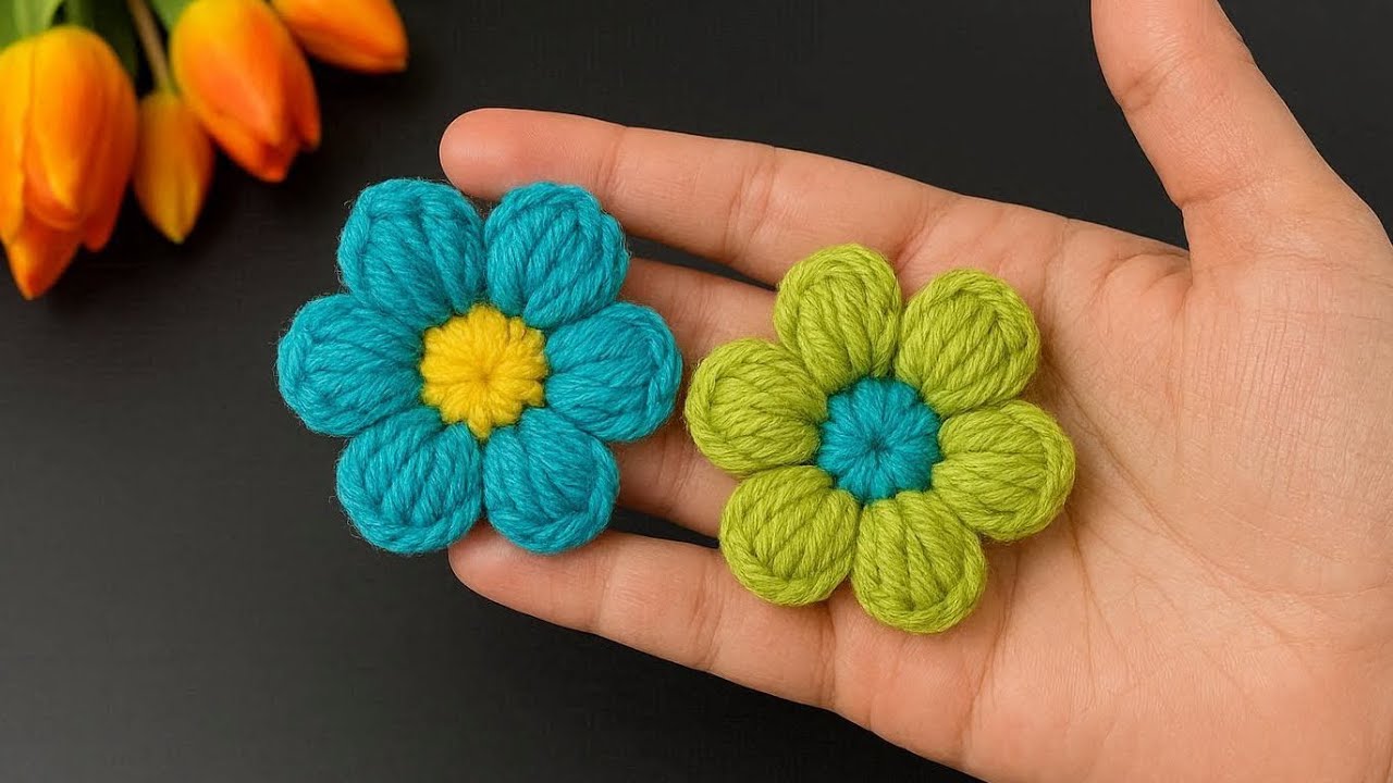 Very Easy Crochet Puff Flower Tutorial for Beginners
