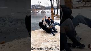 Title: Frozen Lake Swing Fail 😂❄️#Canada #FrozenLake #WinterFun #EpicFail #SnowDay #IceAdventure