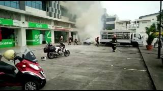 Taxi catches fire at Midview City