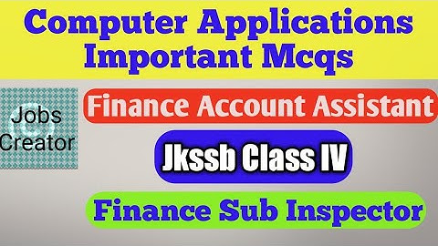 Most Important Mcqs on Computer Applications Part 1 || Finance Account Assistant || Sub Inspector
