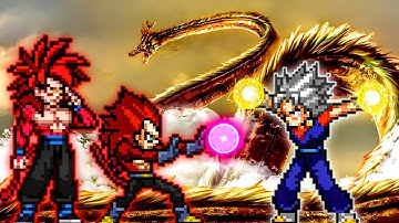 Fusion Gogeta SSJ4 OP (Goku SSJ4 & Vegeta SSJ4) (New) VS Vegito OP (all form) in Jump Force Mugen🔥