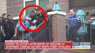 Gunfire erupts at Gramercy Apartments in downtown Raleigh; Suspect in custody & hospital