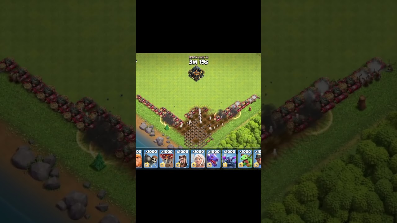 1000 Barbarians Vs Giant bomb Full Base Attack| Townhall 17 | 