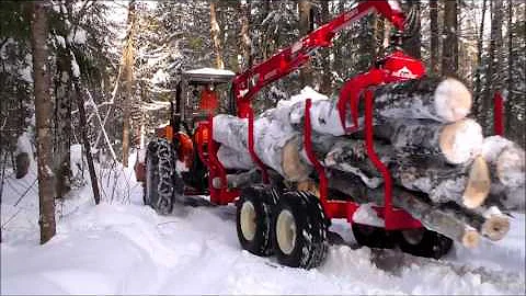 Logging with a Farm Tractor in the Boreal Forest o...