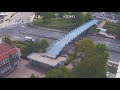 LUBIN - Kierowca ciężarówki zahaczył o kładkę! 16.05.19 wideo