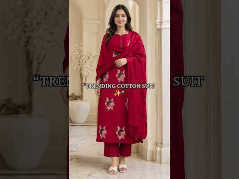 Trending Designer Cotton Suit✨ | Latest Cotton Suit Design| Stylish Ladies Suit #Shorts#cotton #suit