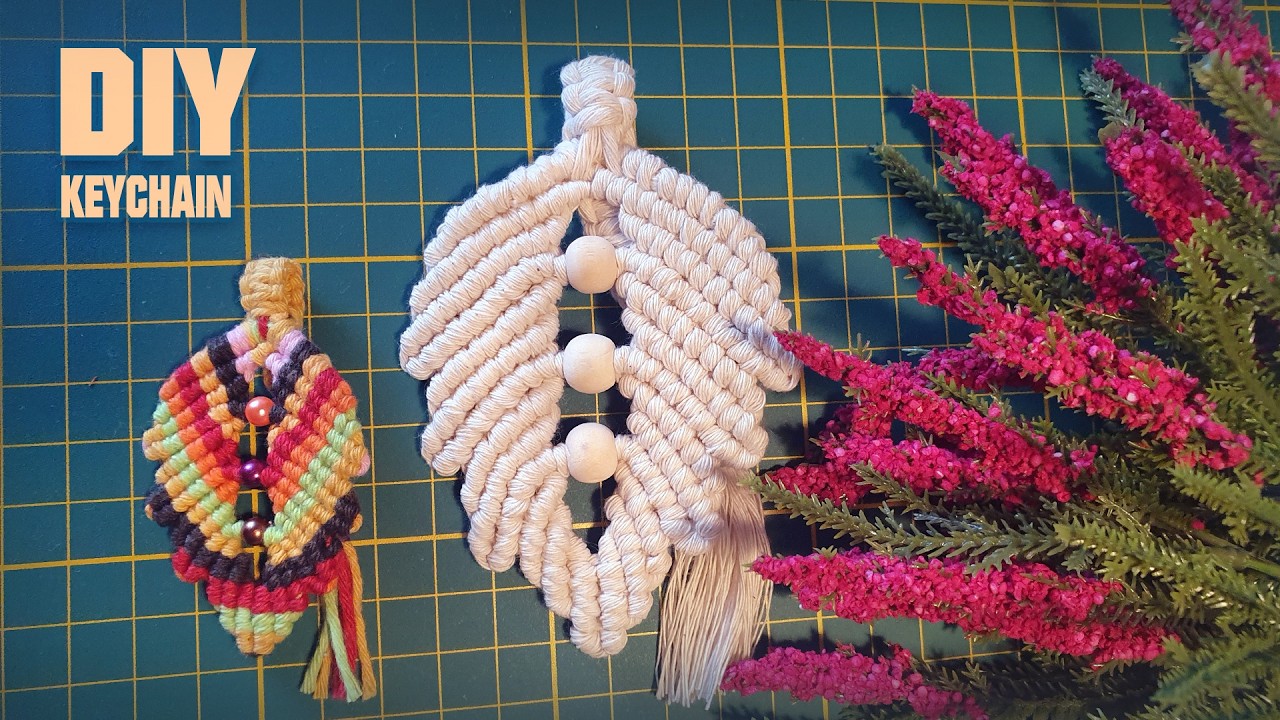 DIY Macrame Keychain | Easy Leaf Pattern with Beads