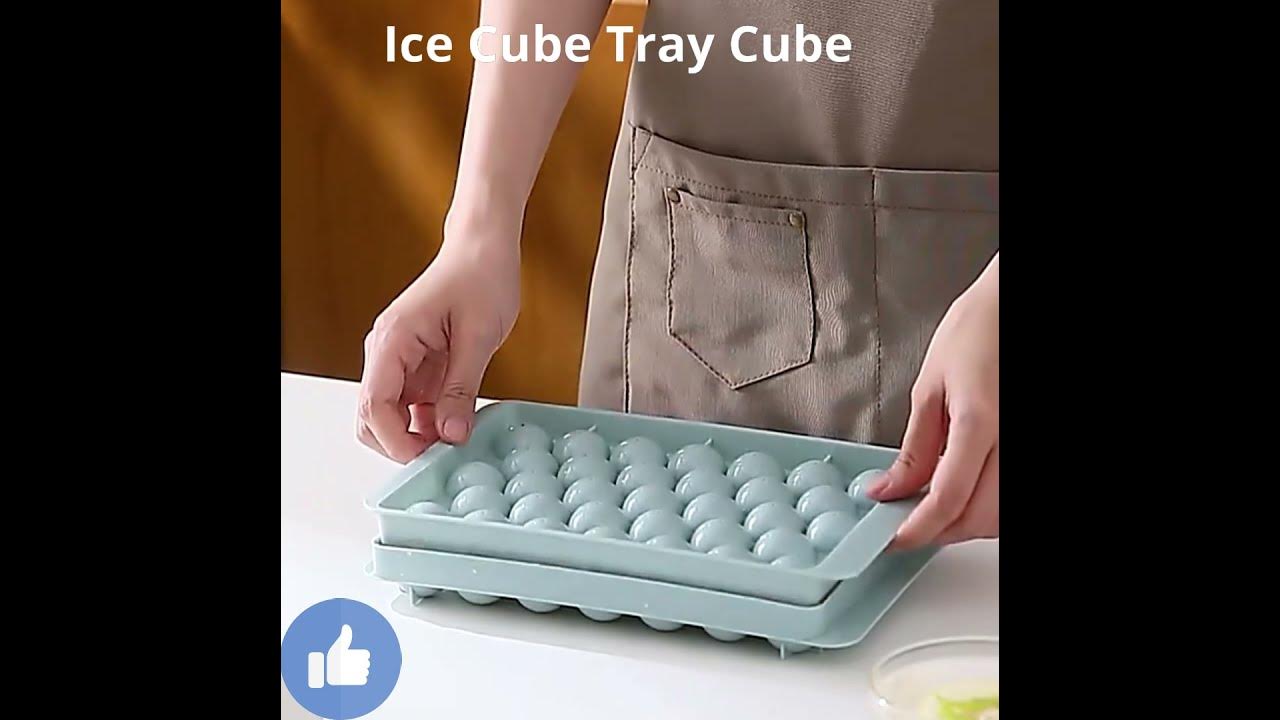 Round Ice Cube Tray with Lid Ice Ball Maker Mold for Freezer with Container  Mini Circle Ice Cube 