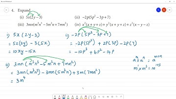 Class 8 TN Maths 3 ALGEBRA  Exercise 3.1   4. Expand