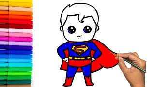 Super Hero Drawing for kids | How to Draw Superman | Marvel | Step by step tutorial