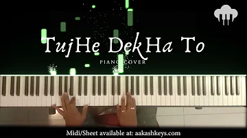Tujhe Dekha To | Piano Cover | Kumar Sanu | Aakash Desai