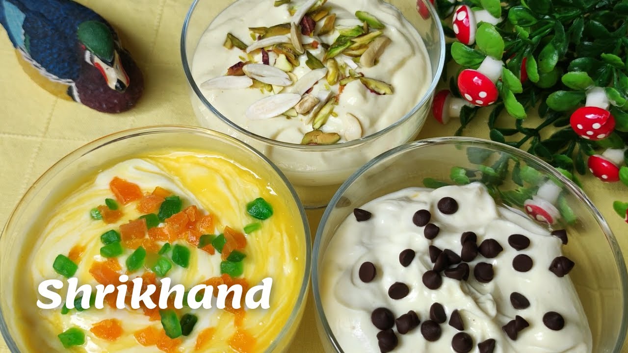 Easy Shrikhand Recipe 3 Different Flavours Greek Yogurt Dessert