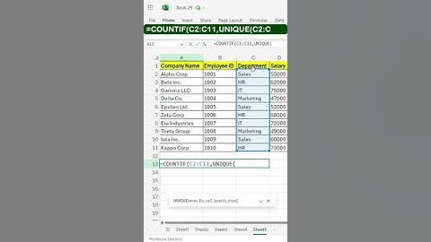EXPERT TRICK to Quickly Count Employees in Each Department #excel #excelfunction #shorts