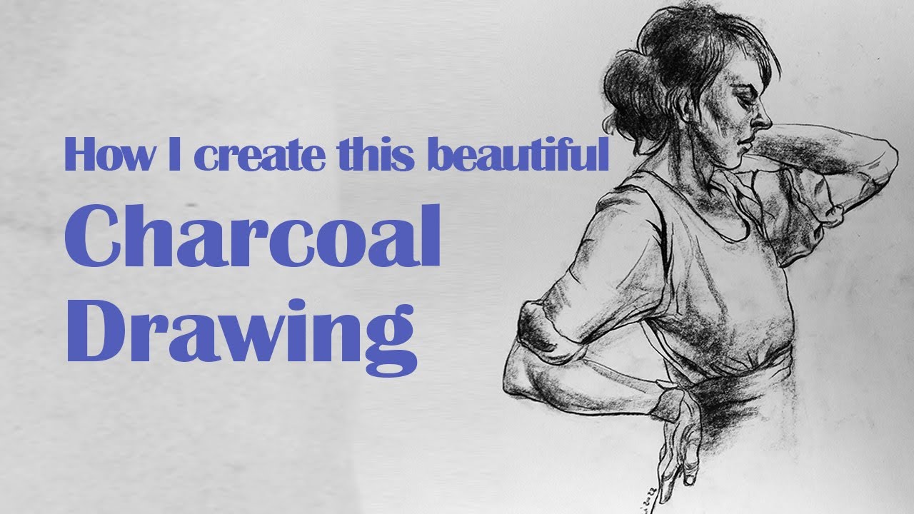 Charcoal figure drawing demo step by step | real time tutorial - YouTube
