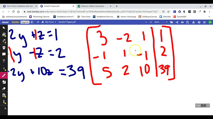 Solving Systsems with Matrices (Desmos)