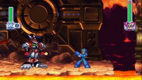 Megaman X4 - Boss 7 - Magma Dragoon (No Damage, No Charge, Buster Only)