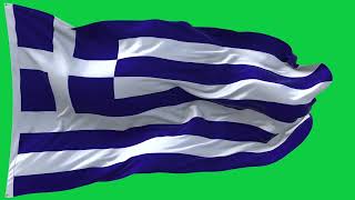🚩Greece  Flag Waving | GREEN SCREEN & CHROMA MATTE🚩 screenshot 3