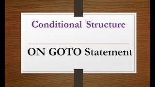 ON GOTO Statement in GW BASIC| How to use On GOTO statement in GW BASIC| GW BASIC 10th computer