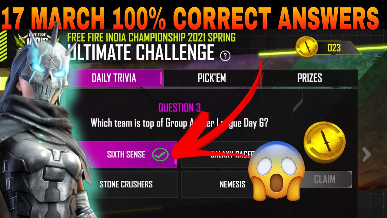 17 MARCH ESPORTS ULTIMATE CHALLANGE ANSWER | HOW TO COMPLETE ULTIMATE CHALLENGE NEW EVENT FREE FIRE