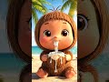🥥 Baby Coconut Drinking Coconut Water Is TOO CUTE 😭🤍