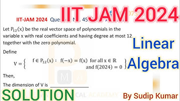IIT JAM 2024 Mathematics Linear Algebra Solution | IIT JAM 2024 Linear Algebra Solution | Q.No 45