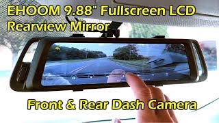 EHOOM A10 Fullscreen LCD Rearview Mirror Front Rear Dashcam