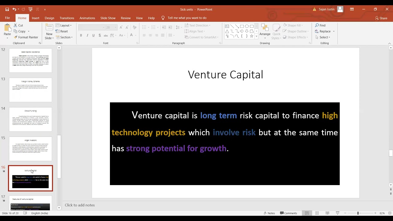 Financing options - Bridge capital, seed capital, margin money, venture capital and crowd funding.