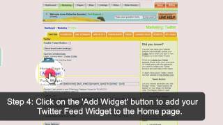 How do I display my Twitter Feed on my home page?