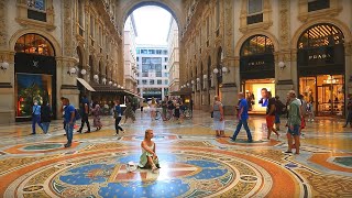 MILAN Piazza DUOMO & Vittorio Emanuele II GALLERY [Italy] walking tour 4k