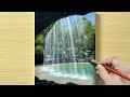 Beautiful Waterfall Painting / Acrylic Painting TUTORIAL