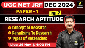 UGC NET JRF DEC 2024 | Research Aptitude | Paper 1 | Concept of Research | UGC NET JRF | By Anil Sir