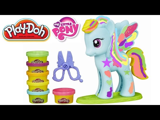 Play-Doh My Little Pony Rainbow Dash Style Salon Set with 6 Cans of Sparkle  Play-Doh 